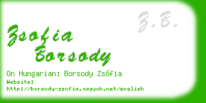 zsofia borsody business card